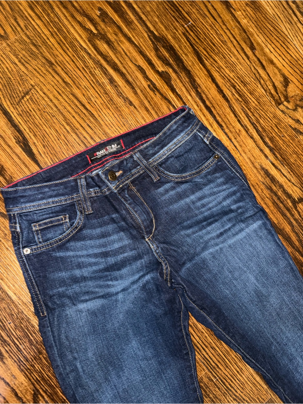 Women's Dark Indigo Skinny Jeans — Stretch Slim Fit-HELEN - Picture 3 of 6